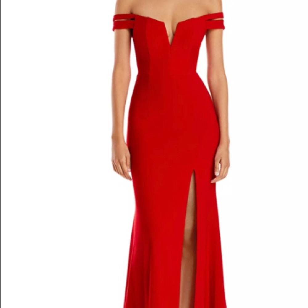 Aqua Off the Shoulder Gown
